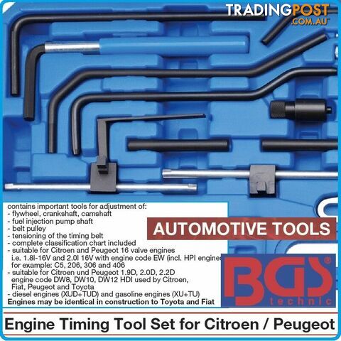BGS Citroen Peugeot Engine DW8 -12 EW XUD TUD Timing Tool Kit Camshaft Cam Lock - photo 3 of 10