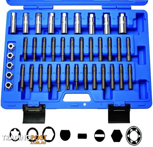 BGS Germany 39-pcs Suspension Socket Set Torx Slot XZN Bit Set Strut Shock Rod