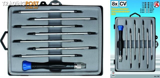 BGS Germany 7-pcs Precision Double Ended Long Philips Cross Slot Screwdriver Set