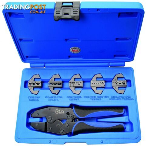 BGS Germany 6-pc Electricians Ratchet Ratcheting Pliers Crimping Tool Set 5 Jaws