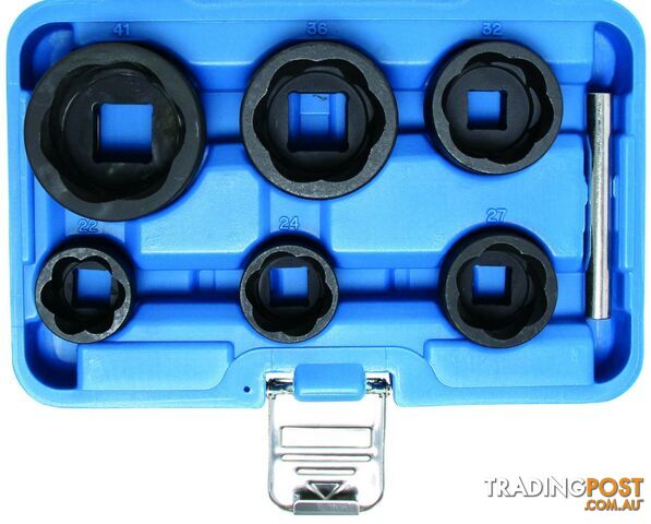 BGS Germany Rounded Bolt Extractor Twist Socket Set 22-41mm 1/2" Drive 3/4"Drive