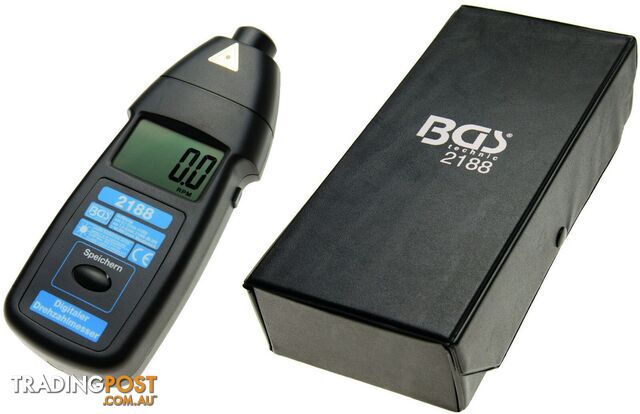 BGS Germany Digital Display Photo Electronic Tachometer Tacho Easy Measure RPM