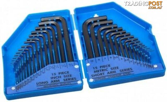 BGS Germany 30-pc Allen Wrench Hexagon Hex Key Set SAE Imperial Metric 0.7-10mm - photo 2 of 11