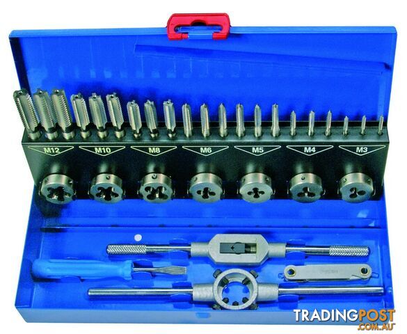 BGS Germany 32-pieces Trade Metric M3-M12 Tap and Die Set HSS G Steel Metal Case - photo 4 of 11