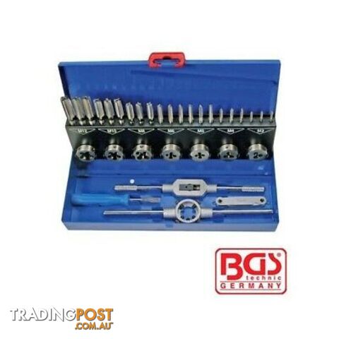 BGS Germany 32-pieces Trade Metric M3-M12 Tap and Die Set HSS G Steel Metal Case - photo 5 of 11