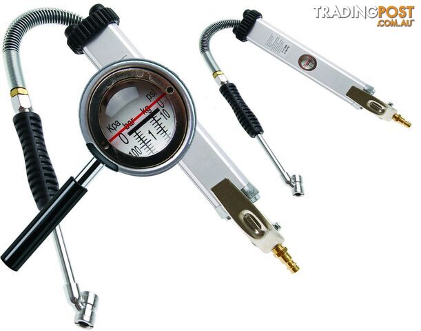 BGS Germany Servo Trade Approved 1/4"Air Tools Tire Inflator Tyre Gauge Alloy