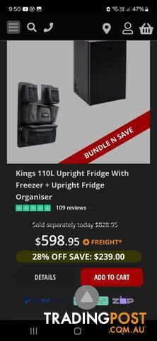 Kings 12v 110l fridge