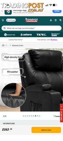 New recliner black leather with heating and swivel base. Manual recline...