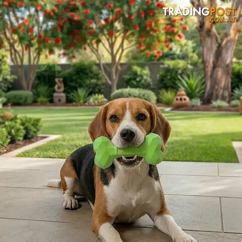 ChewCrew Durable Rubber Dog Bone â Medium Green | Enrichment Treat Toy for...