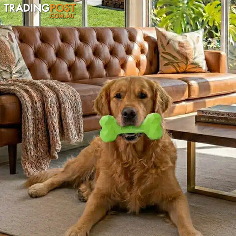 ChewCrew Durable Rubber Dog Bone â Large Green | Treat Challenge Enrichment...