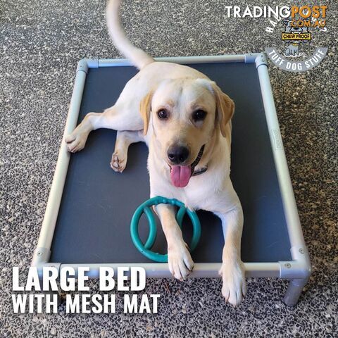 LARGE CHEWPROOF DOG BED WITH MESH MAT