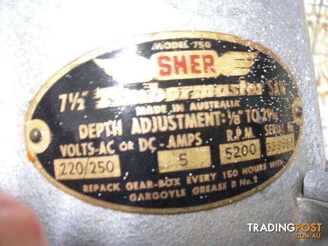 .SHER TIMBERMASTER POWER SAW MODEL 750 MADE IN AUSTRALIA - photo 2 of 10