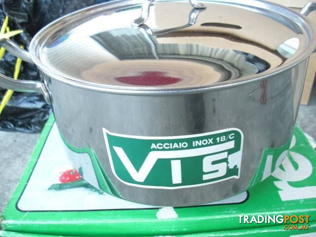 *RECORD ACCIAIO LARGE STAINLESS STEEL STEAMER & LID MADE IN ITALY - photo 5 of 6