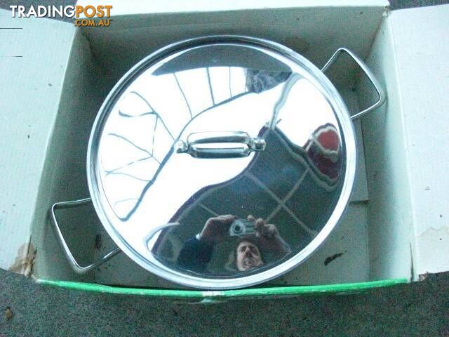 *RECORD ACCIAIO LARGE STAINLESS STEEL STEAMER & LID MADE IN ITALY - photo 3 of 6
