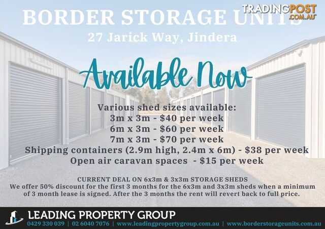 Border Storage Sheds 27 Jarick Way JINDERA NSW 2642