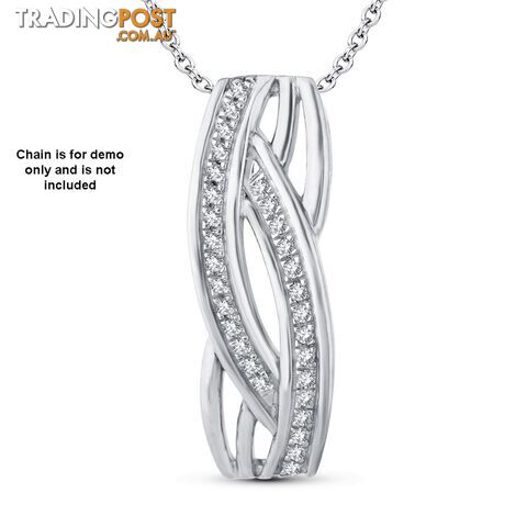 9ct White Gold, 0.08ct Diamond Pendant