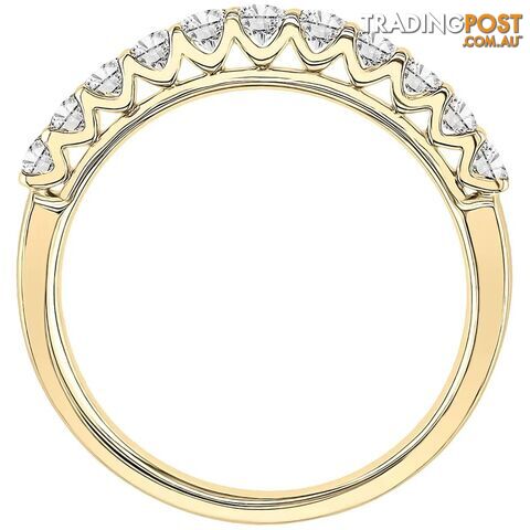 Ladies 18kt Yellow Gold and Diamond Ring, 11 Round Brilliant Cut Diamonds,