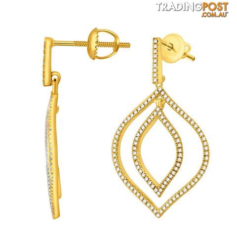 9ct Yellow Gold, 0.31ct Diamond Earring