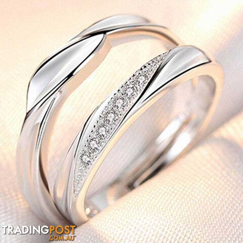 18k WG Plated 1.00ct Simulated Diamond Adjustable Ring & Adjustable Ring