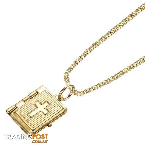 18ct Yellow Gold LAYERED Open Bible Locket Pendant (opens up with 3 pages)