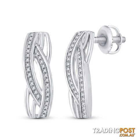 9ct White Gold, 0.12ct Diamond Earring