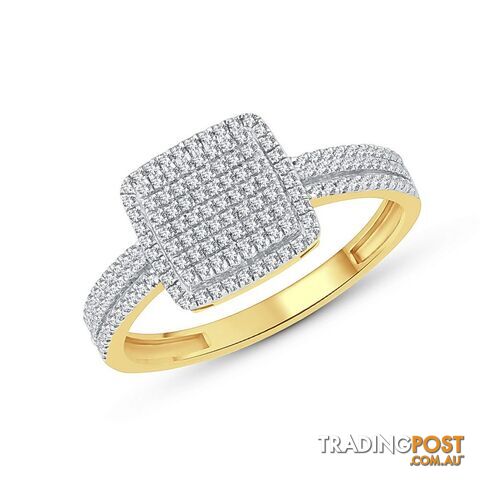 9ct Yellow Gold, 0.20ct Diamond Ring