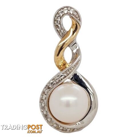 9ct & silver pearl pendant