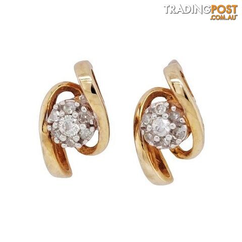 9ct Y/G Diamond earrings