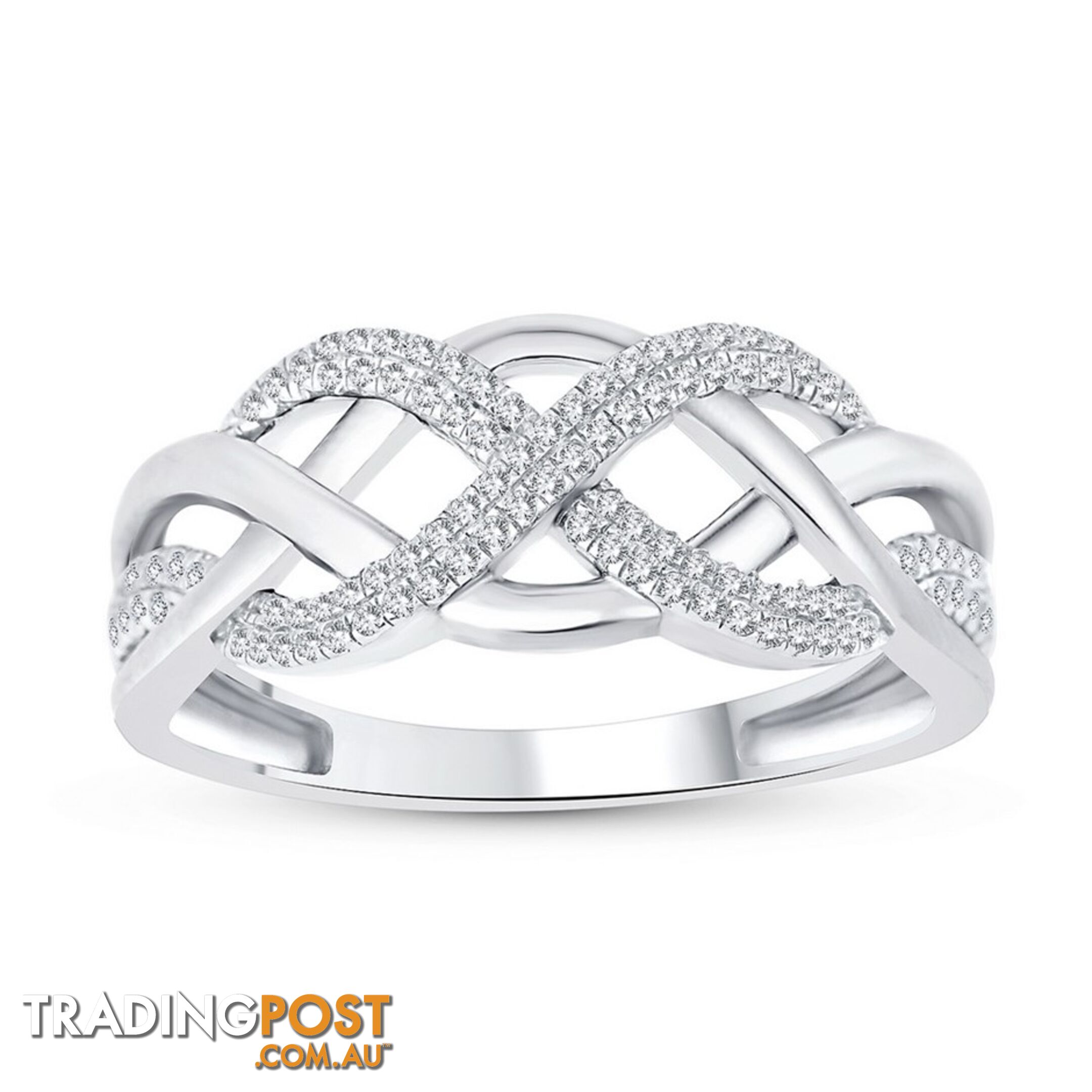 9ct White Gold, 0.12ct Diamond Ring