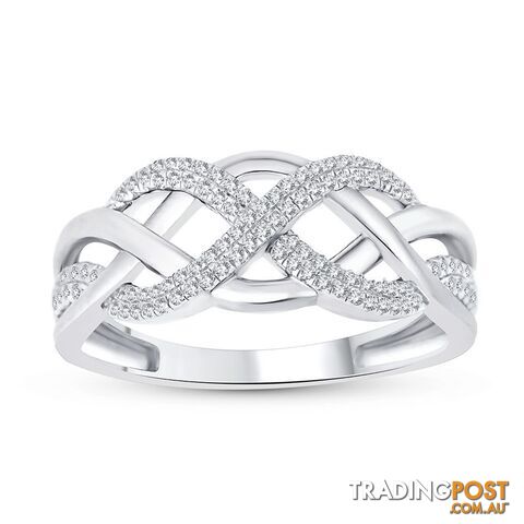 9ct White Gold, 0.12ct Diamond Ring