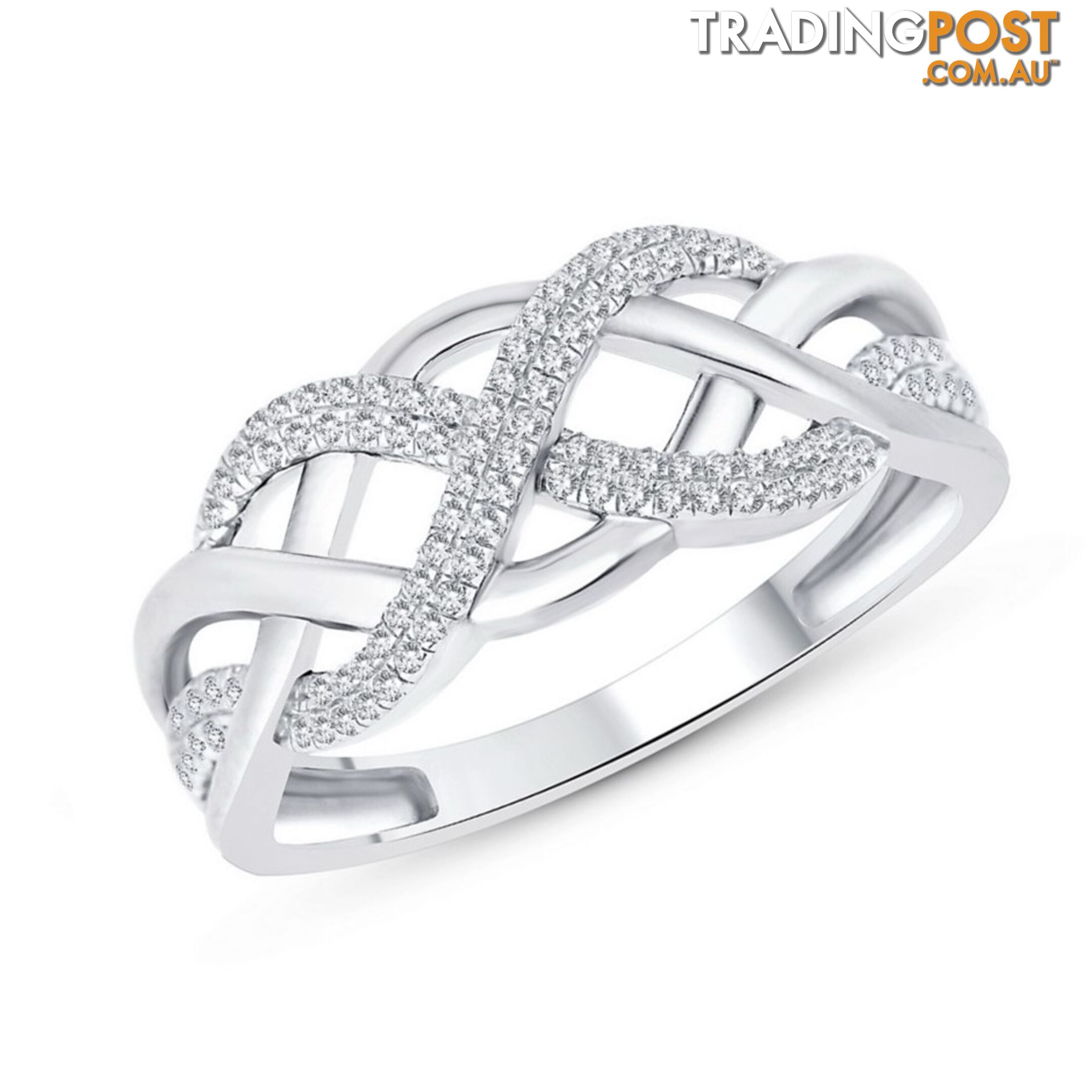 9ct White Gold, 0.12ct Diamond Ring