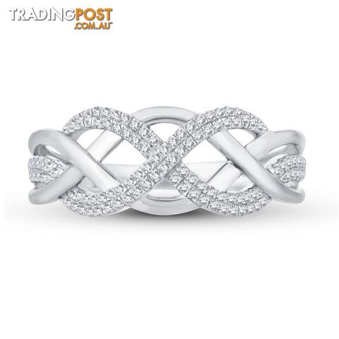 9ct White Gold, 0.12ct Diamond Ring