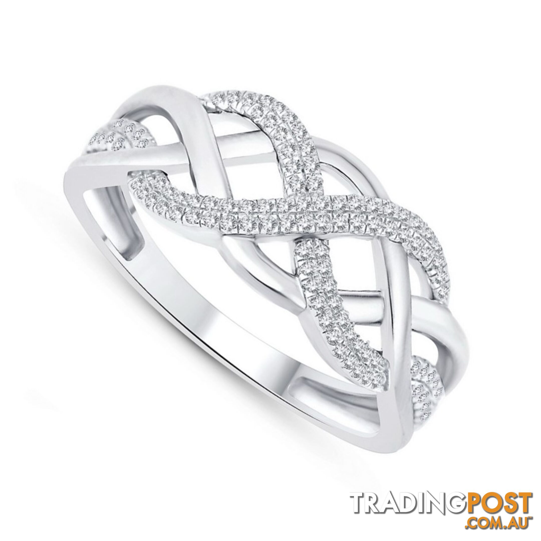 9ct White Gold, 0.12ct Diamond Ring