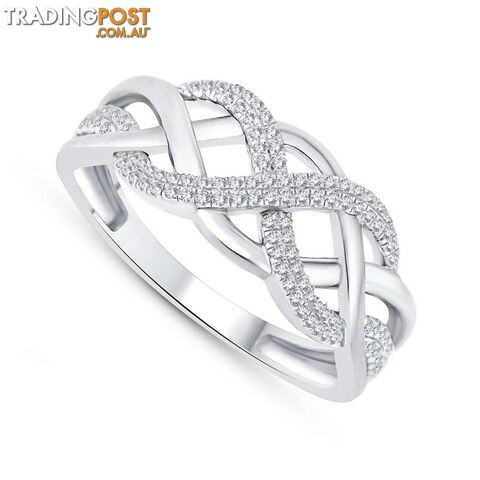 9ct White Gold, 0.12ct Diamond Ring