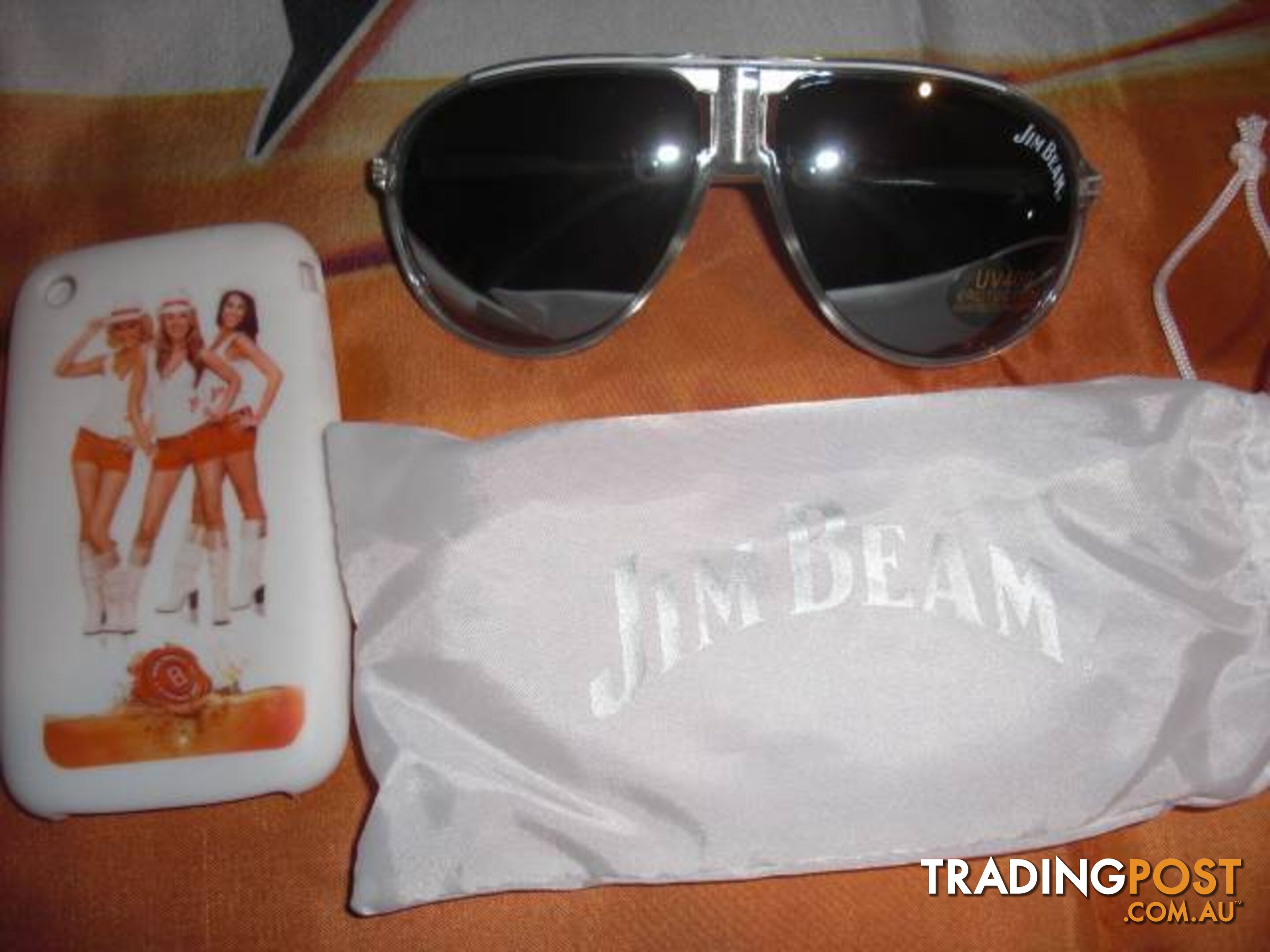 NEW JIM BEAM SUNGLASSES + FLAG + PHONE COVER 3 ITEM PACKAGE