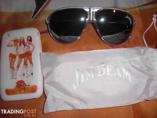 NEW JIM BEAM SUNGLASSES + FLAG + PHONE COVER 3 ITEM PACKAGE