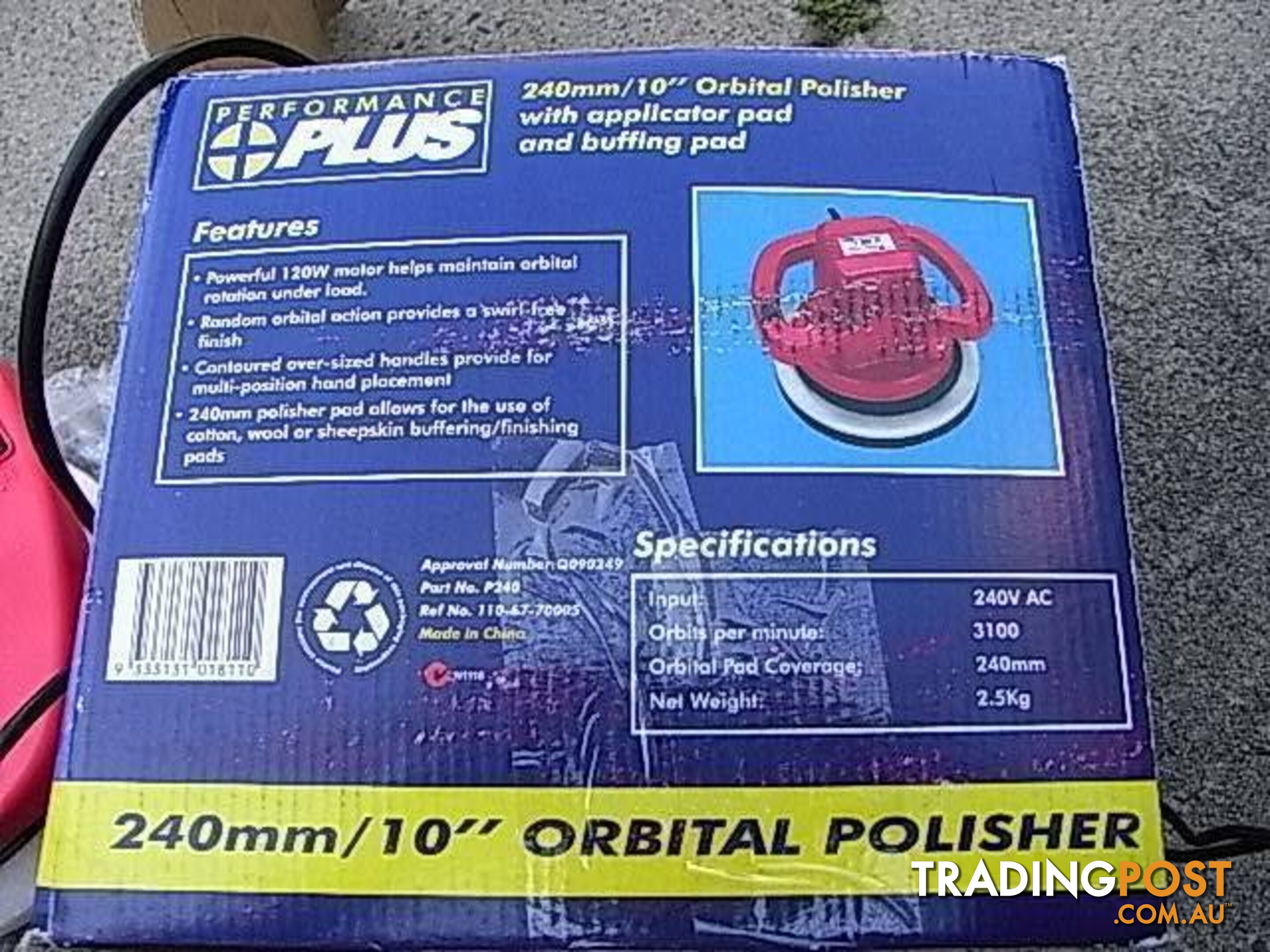 PERFORMANCE PLUS ORBITL POLISHER LARGE SIZE 240MM 10 INCH