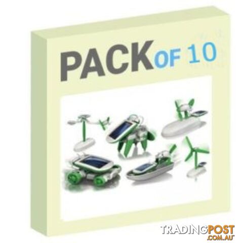 Diy 6 In 1 Educational Solar Toy / Robot Kit (With box packaging) Pack of 10