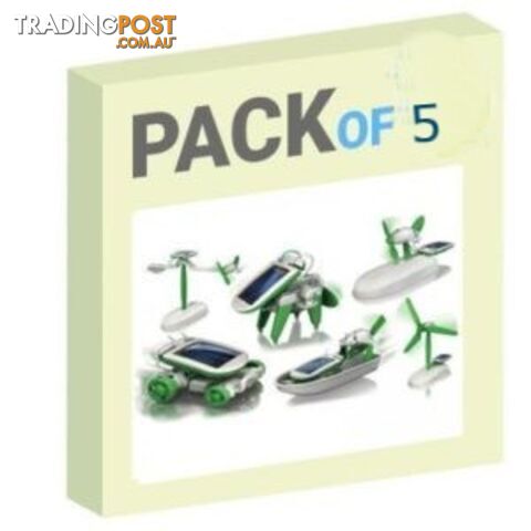 Diy 6 In 1 Educational Solar Toy / Robot Kit (With box packaging) Pack of 5