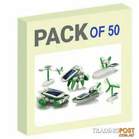 Diy 6 In 1 Educational Solar Toy / Robot Kit (With box packaging) Pack of 50
