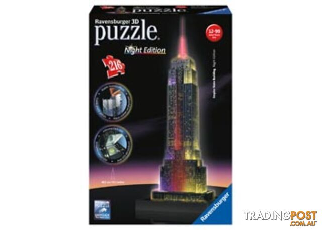 Ravensburger - Empire State at Night 3D Puzzle Building 216pc