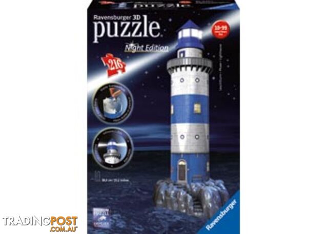 Ravensburger - Lighthouse at Night 3D Puzzle Building 216pc