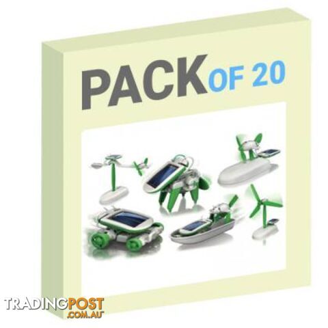 Diy 6 In 1 Educational Solar Toy / Robot Kit (With box packaging) Pack of 20
