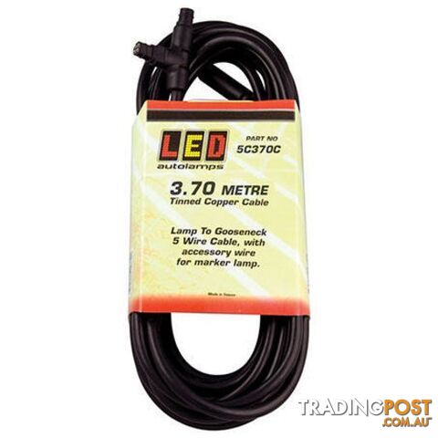 Lamp to Gooseneck Cable â 3.70 metres, 5 wire, with accessory wire for marker lamp
