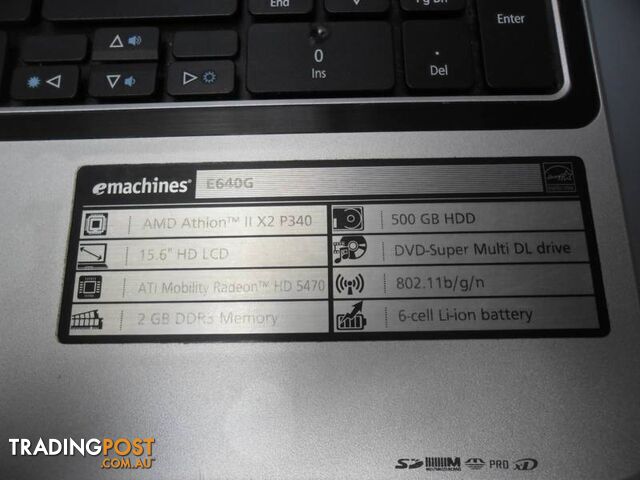 emashines E 640G Laptop. AMD Athlon II X 2Processor