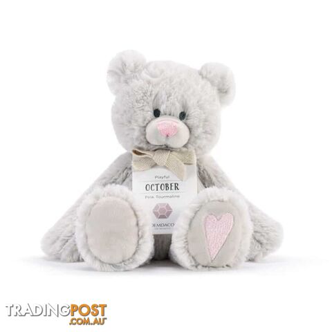 Demdaco Birthstone Bear - October Playful Pink Tourmaline - Demdaco -...