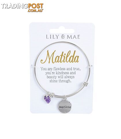 Personalised Bangle with Silver Charm â Matilda