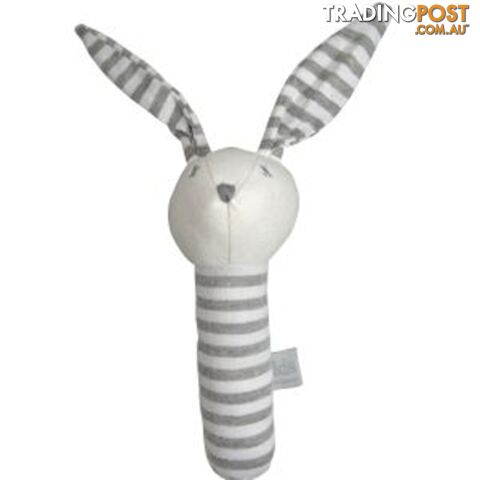 ES Kids - Grey Stripe Bunny Stick Rattle