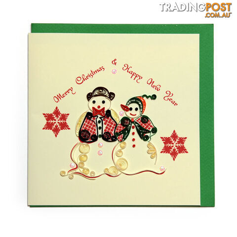 Christmas Quilling Handcrafted Card Snowman