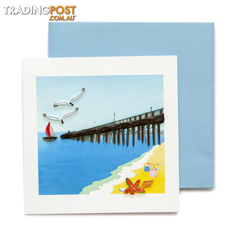 Quilling Handcrafted Card - Jetty 15 x 15 cm - Quilling Paradise